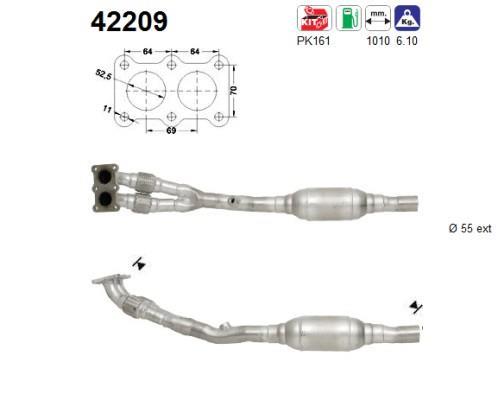 Catalyseur (Pot catalytique) AS ref. 42209