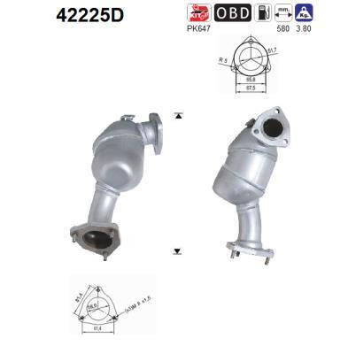 Catalyseur (Pot catalytique) AS ref. 42225D