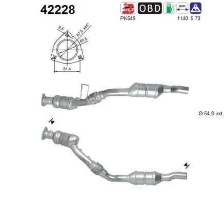 Catalyseur (Pot catalytique) AS ref. 42228