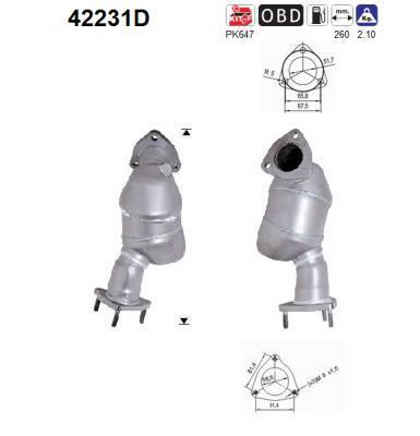 Catalyseur (Pot catalytique) AS ref. 42231D