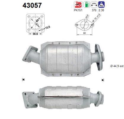 Catalyseur (Pot catalytique) AS ref. 43057