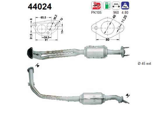 Catalyseur (Pot catalytique) AS ref. 44024