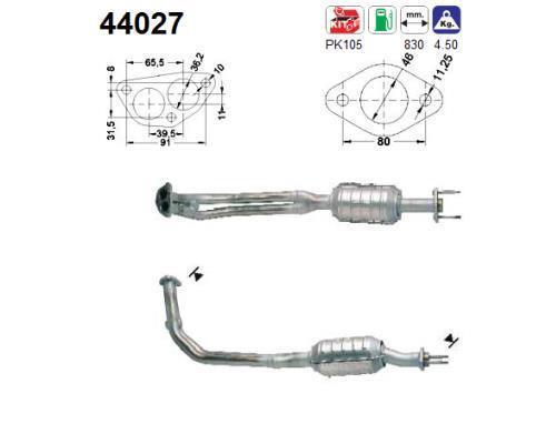 Catalyseur (Pot catalytique) AS ref. 44027