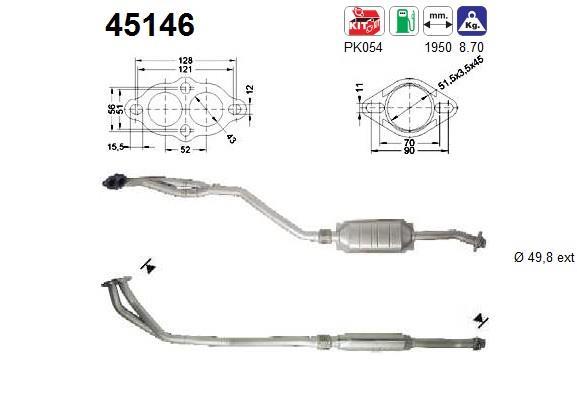 Catalyseur (Pot catalytique) AS 45146
