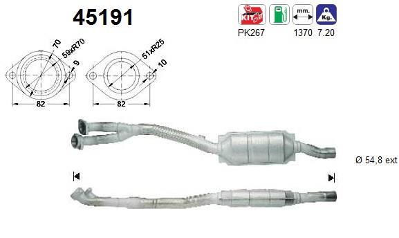 Catalyseur (Pot catalytique) AS ref. 45191