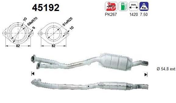 Catalyseur (Pot catalytique) AS 45192