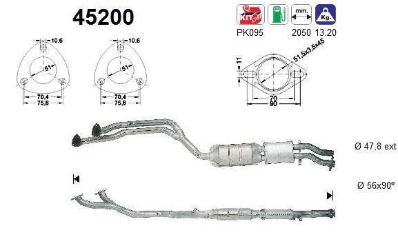 Catalyseur (Pot catalytique) AS 45200