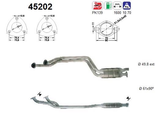 Catalyseur (Pot catalytique) AS 45202