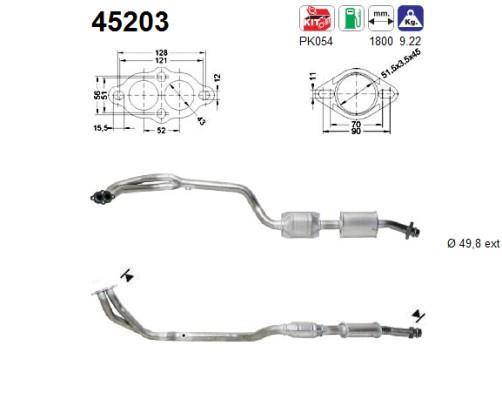 Catalyseur (Pot catalytique) AS 45203