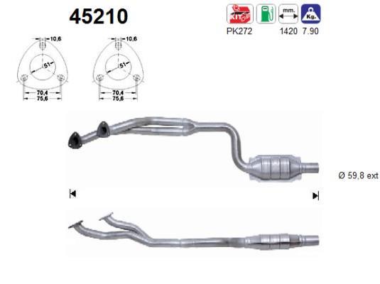 Catalyseur (Pot catalytique) AS ref. 45210