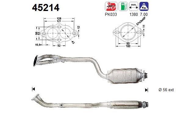 Catalyseur (Pot catalytique) AS ref. 45214