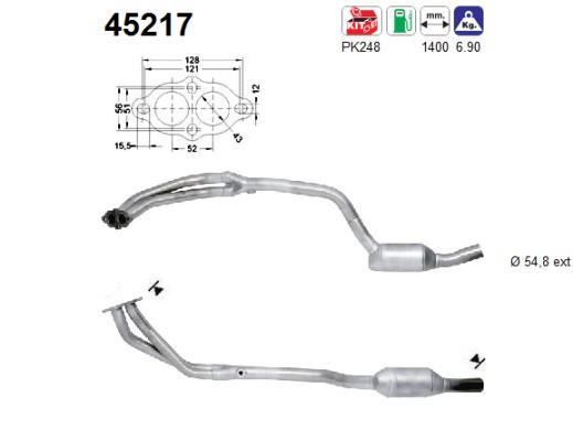 Catalyseur (Pot catalytique) AS 45217