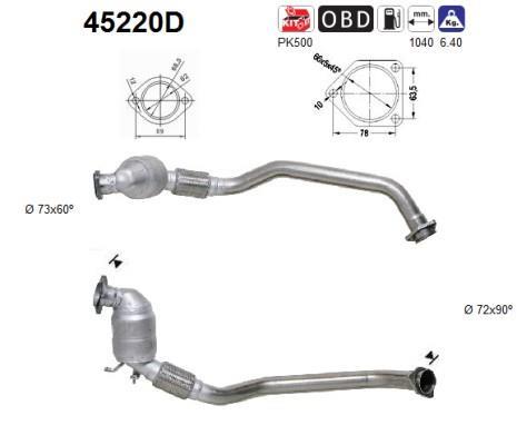 Catalyseur (Pot catalytique) AS 45220D
