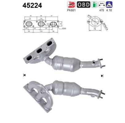 Catalyseur (Pot catalytique) AS 45224