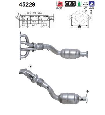 Catalyseur (Pot catalytique) AS ref. 45229