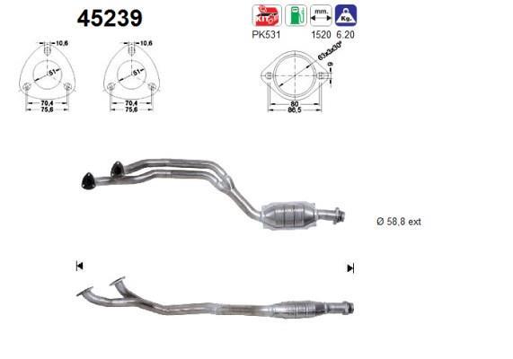 Catalyseur (Pot catalytique) AS 45239
