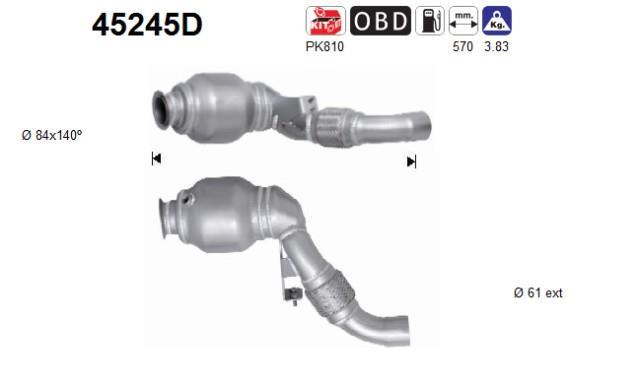 Catalyseur (Pot catalytique) AS ref. 45245D