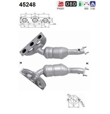 Catalyseur (Pot catalytique) AS ref. 45248