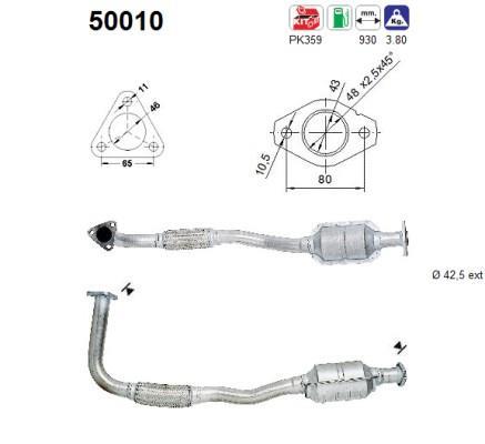 Catalyseur (Pot catalytique) AS ref. 50010