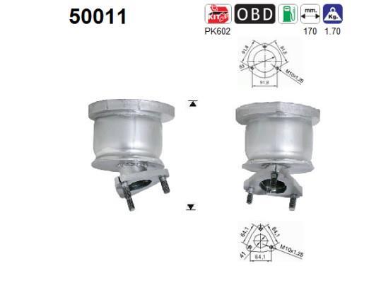 Catalyseur (Pot catalytique) AS ref. 50011