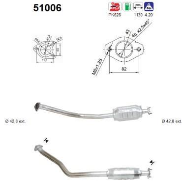 Catalyseur (Pot catalytique) AS ref. 51006