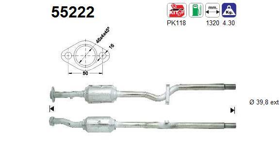 Catalyseur (Pot catalytique) AS ref. 55222