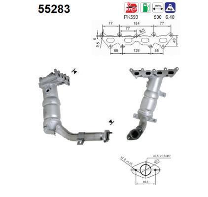 Catalyseur (Pot catalytique) AS ref. 55283