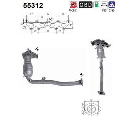 Catalyseur (Pot catalytique) AS ref. 55312