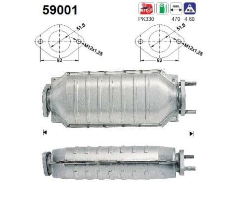 Catalyseur (Pot catalytique) AS ref. 59001