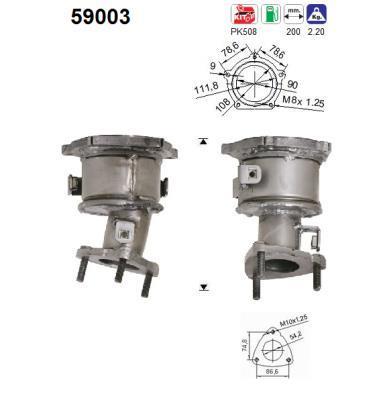 Catalyseur (Pot catalytique) AS ref. 59003