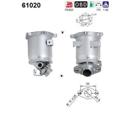 Catalyseur (Pot catalytique) AS ref. 61020