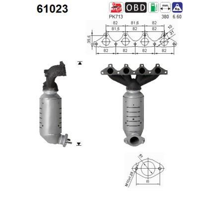 Catalyseur (Pot catalytique) AS ref. 61023
