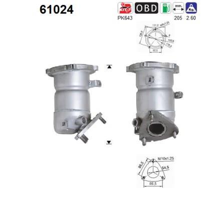 Catalyseur (Pot catalytique) AS 61024