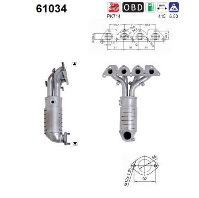 Catalyseur (Pot catalytique) AS ref. 61034