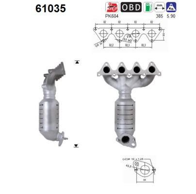 Catalyseur (Pot catalytique) AS ref. 61035