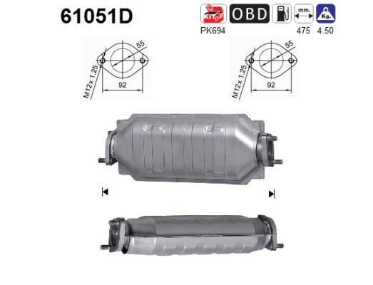 Catalyseur (Pot catalytique) AS ref. 61051D