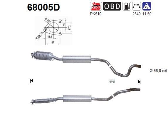 Catalyseur (Pot catalytique) AS ref. 68005D