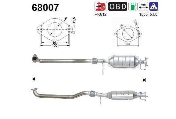 Catalyseur (Pot catalytique) AS 68007