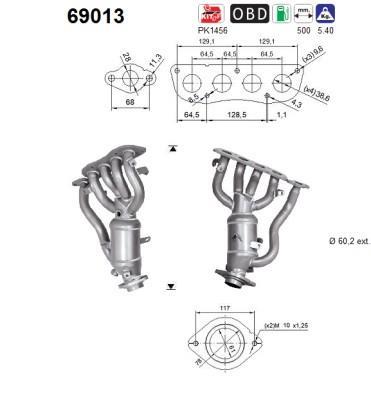Catalyseur (Pot catalytique) AS ref. 69013