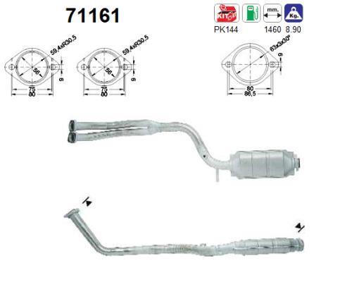 Catalyseur (Pot catalytique) AS ref. 71161