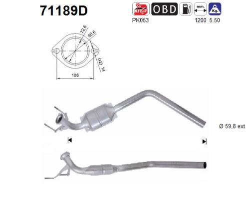 Catalyseur (Pot catalytique) AS 71189D