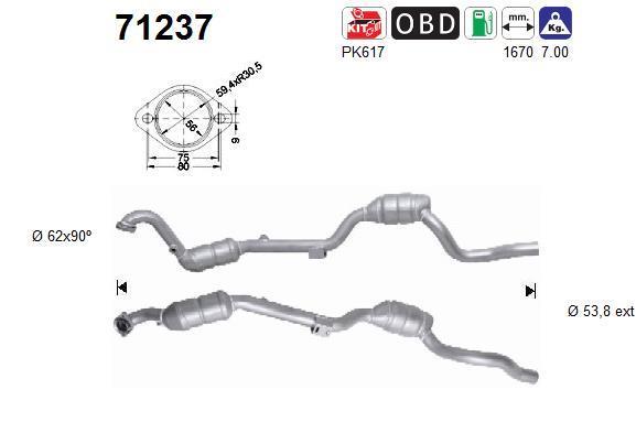 Catalyseur (Pot catalytique) AS ref. 71237
