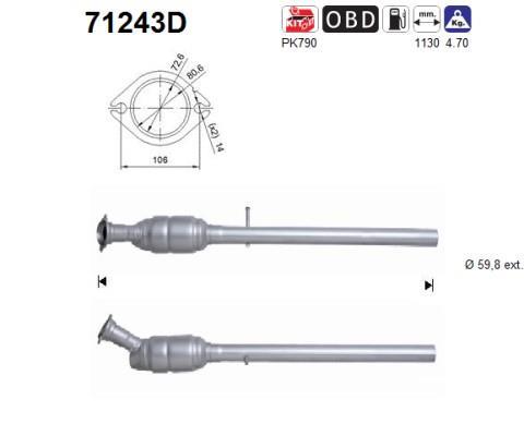 Catalyseur (Pot catalytique) AS 71243D