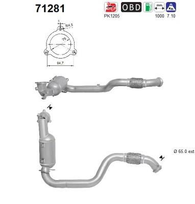 Catalyseur (Pot catalytique) AS ref. 71281