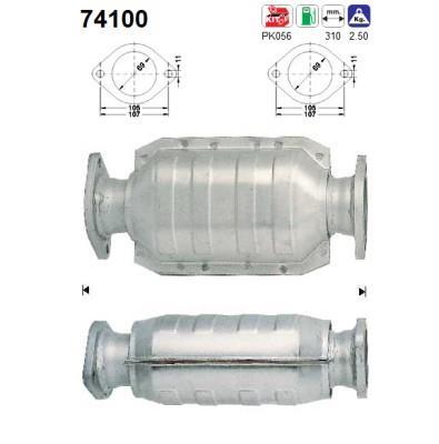 Catalyseur (Pot catalytique) AS ref. 74100