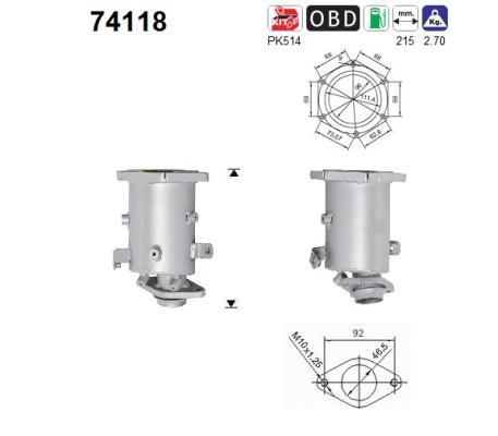Catalyseur (Pot catalytique) AS 74118