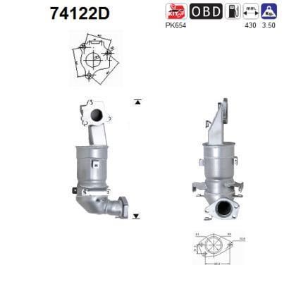 Catalyseur (Pot catalytique) AS ref. 74122D