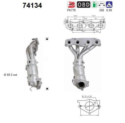 Catalyseur (Pot catalytique) AS 74134