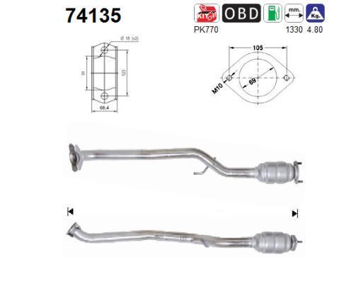 Catalyseur (Pot catalytique) AS 74135