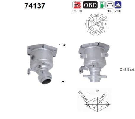 Catalyseur (Pot catalytique) AS ref. 74137